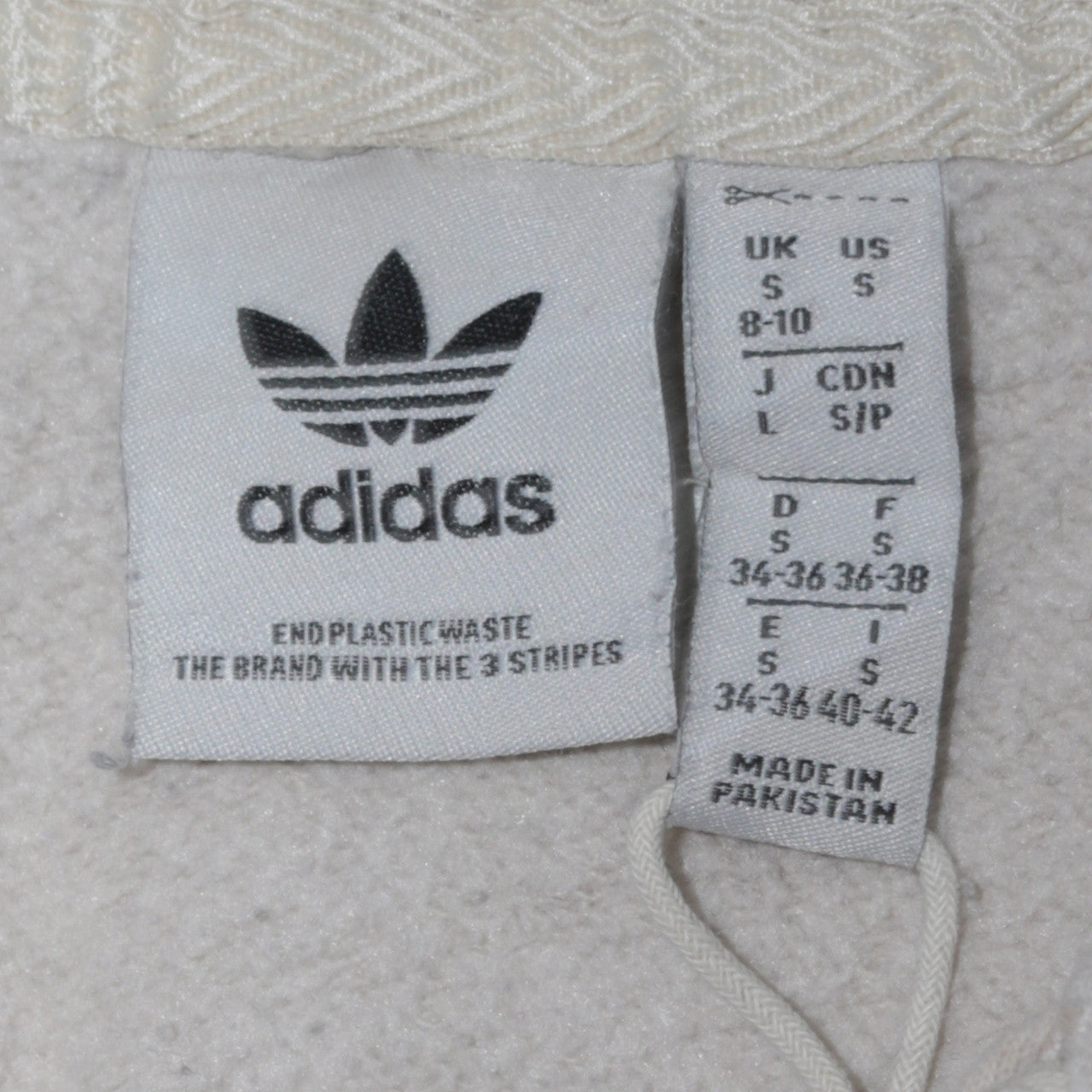 Womens UK Size S adidas Beige Pullover Hoodie