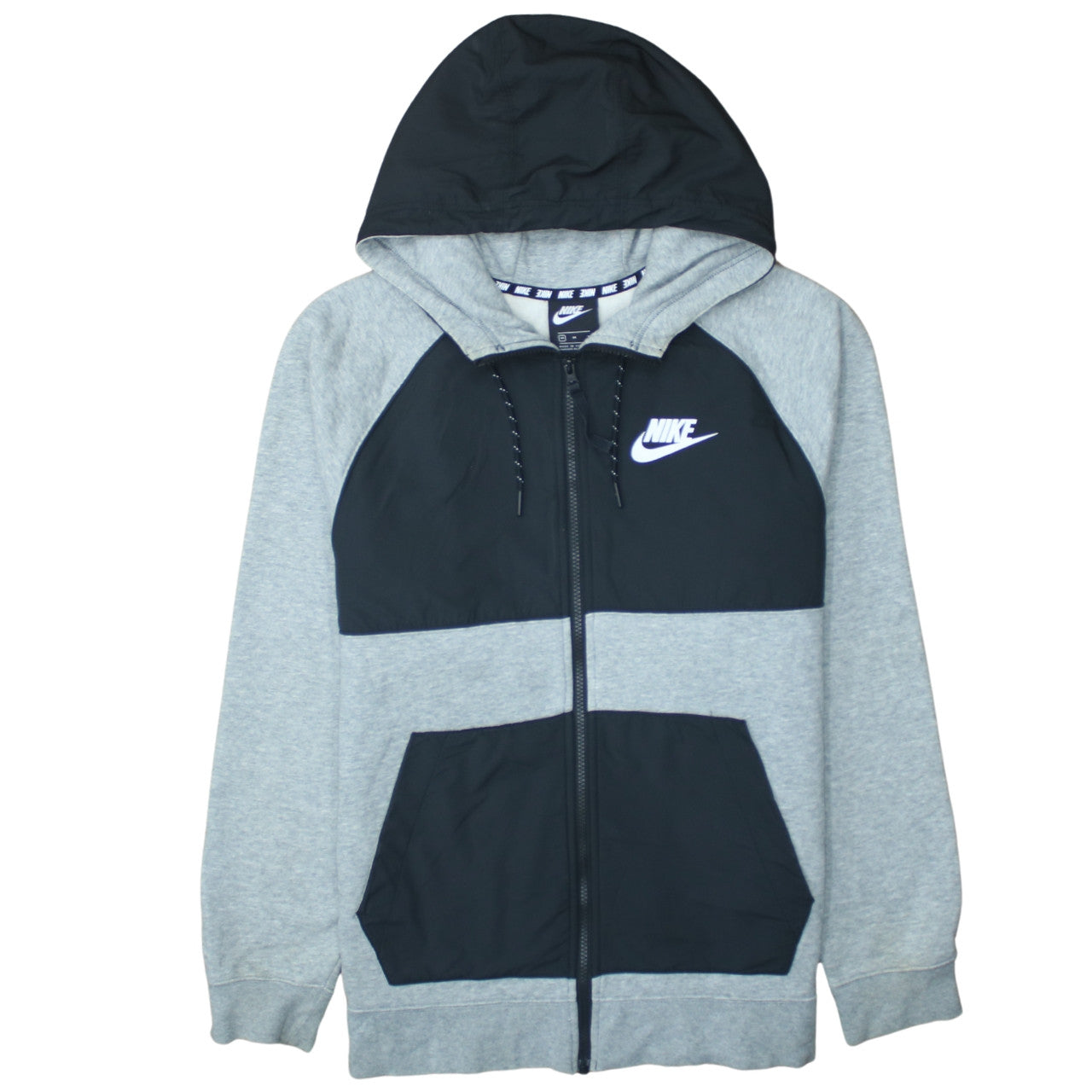 Mens UK Size M Nike Grey Full Zip Hoodie