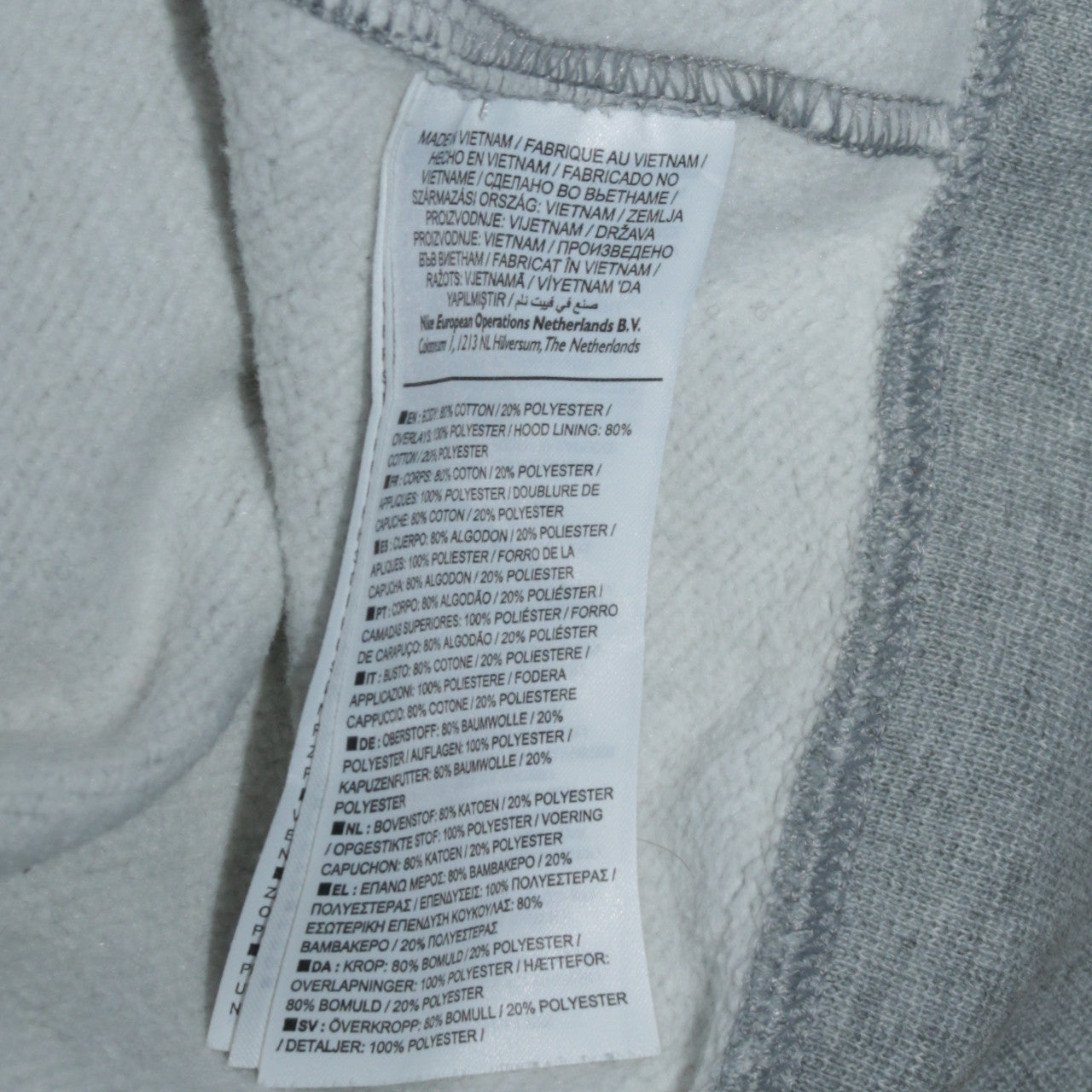 Mens UK Size M Nike Grey Full Zip Hoodie