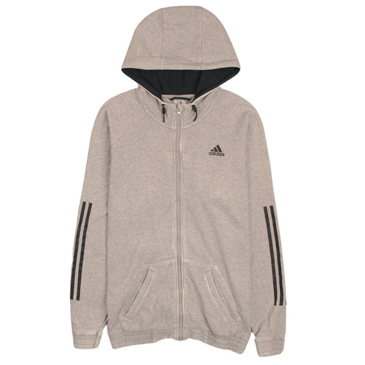 Womens UK Size L adidas Beige Full Zip Hoodie