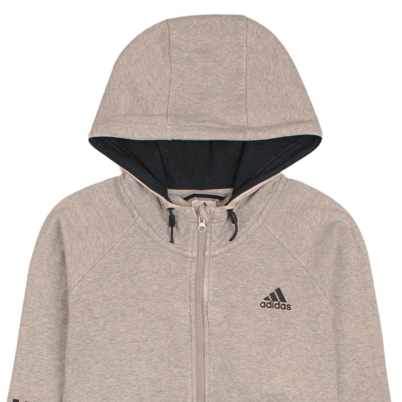 Womens UK Size L adidas Beige Full Zip Hoodie