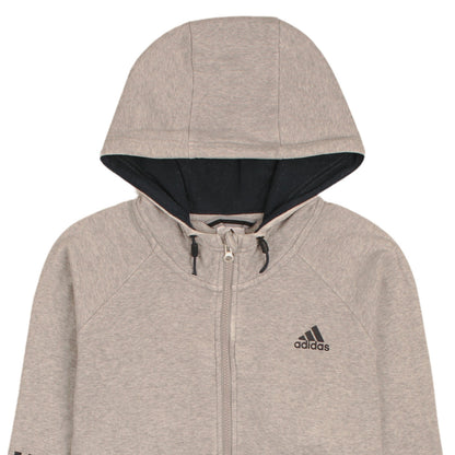 Womens UK Size L adidas Beige Full Zip Hoodie