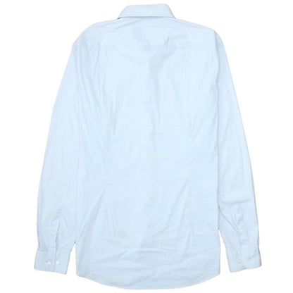Hugo Boss Mens Blue Extra Slim Fit Stretch Button-Up Shirt 15.5in