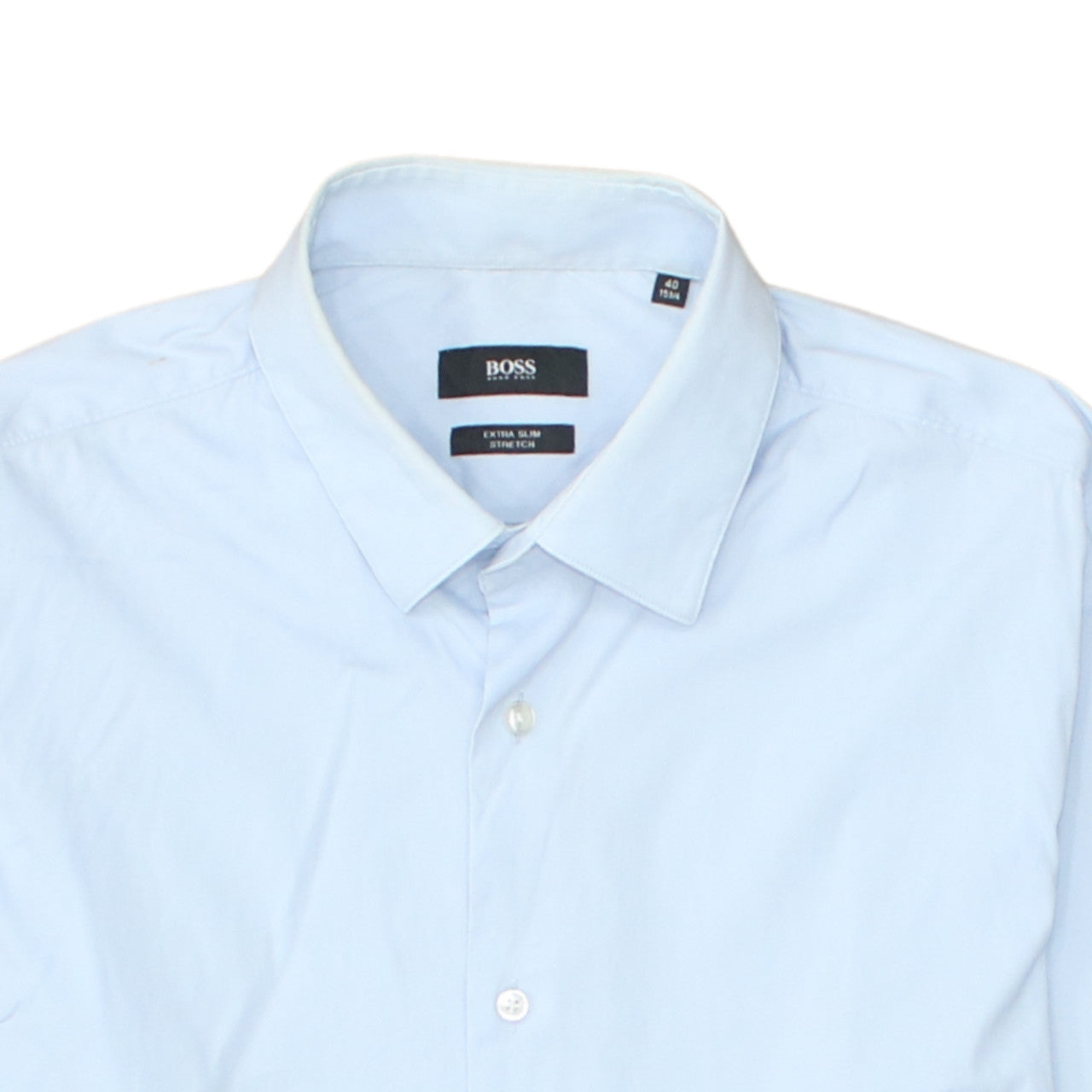 Hugo Boss Mens Blue Extra Slim Fit Stretch Button-Up Shirt 15.5in