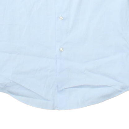 Hugo Boss Mens Blue Extra Slim Fit Stretch Button-Up Shirt 15.5in