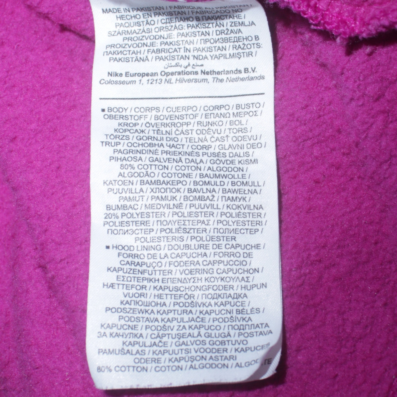 Womens UK Size M Nike Pink Pullover Hoodie