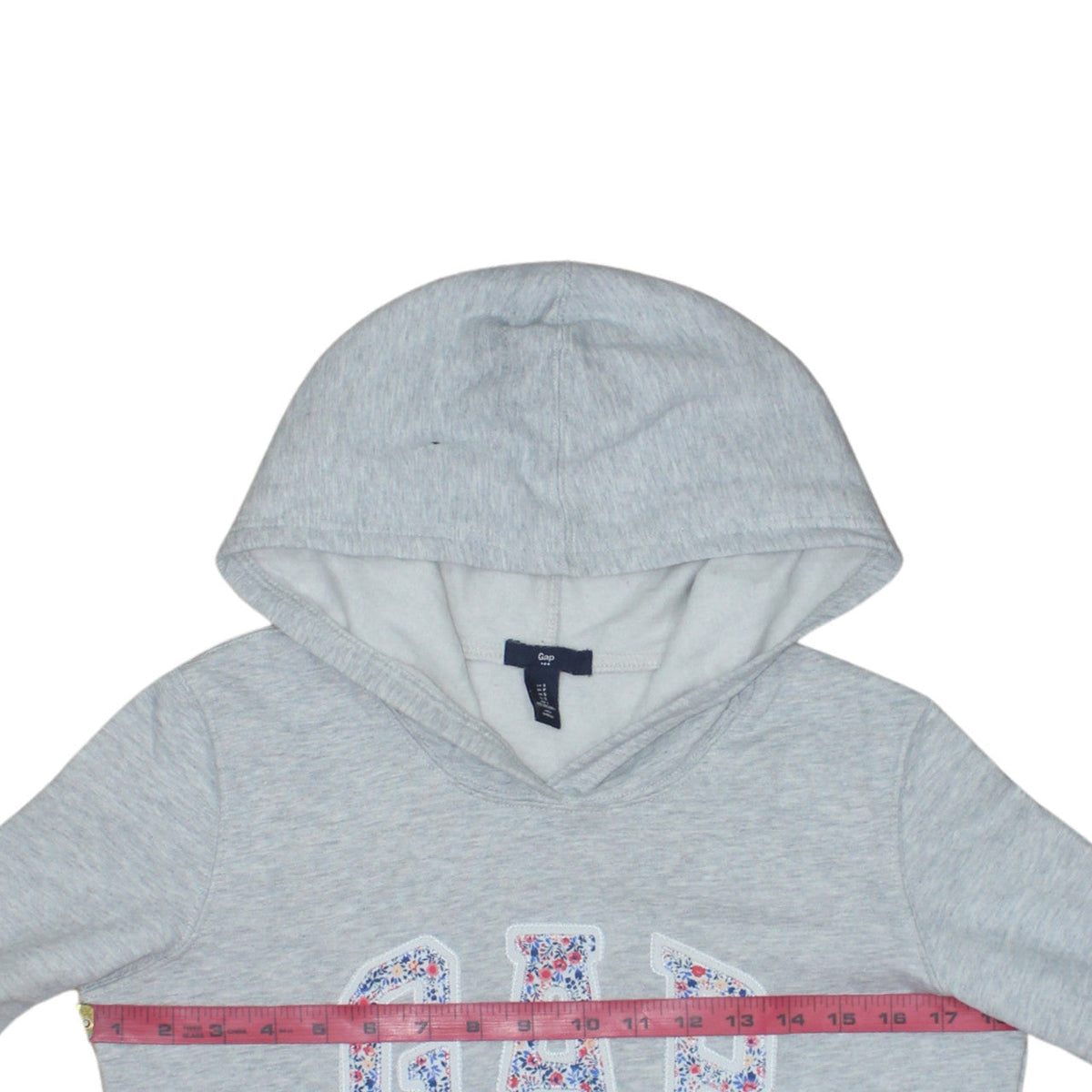 Gap Womens Grey Floral Logo Pullover Hoodie Size S