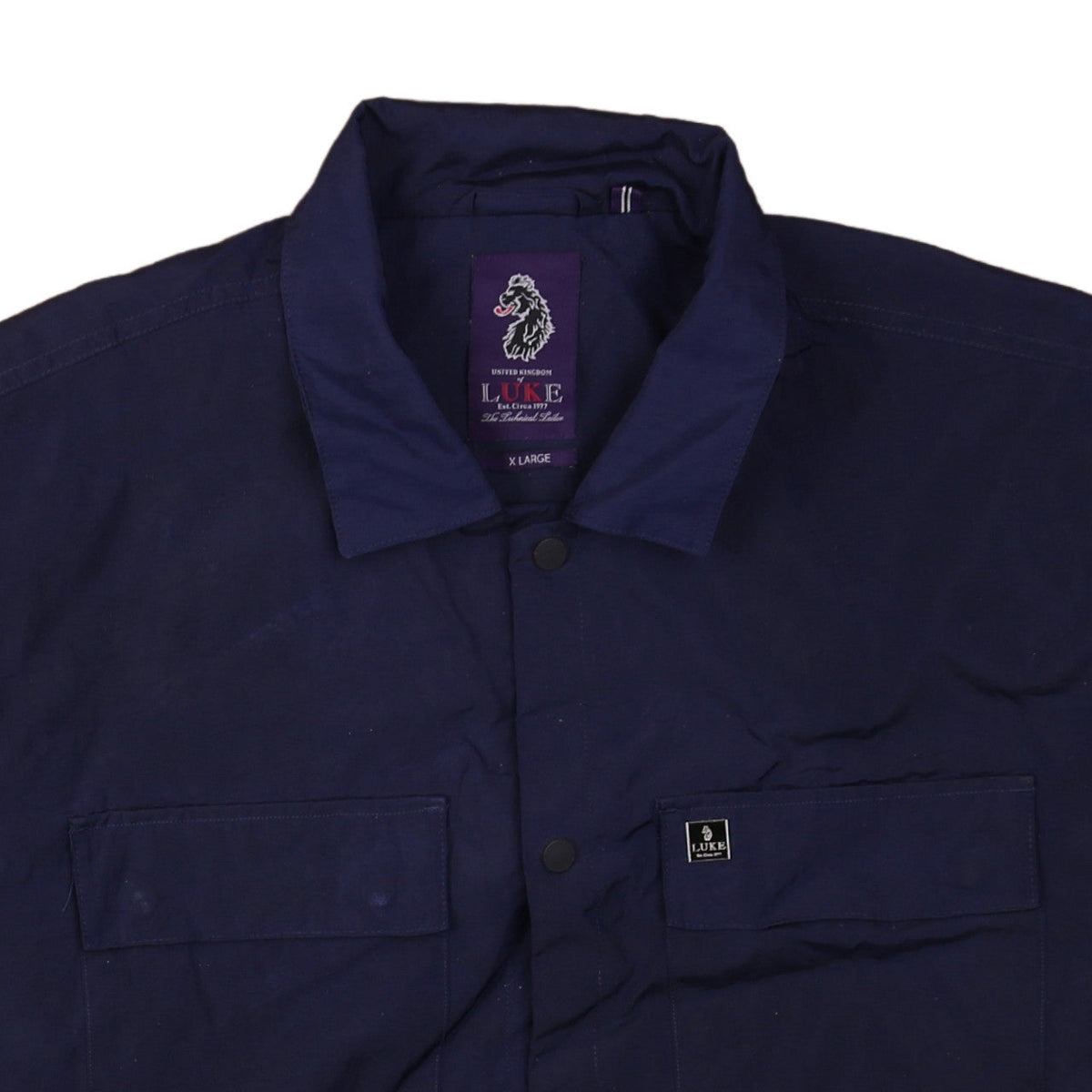 Luke Men's Blue XL Cotton Casual Button Jacket