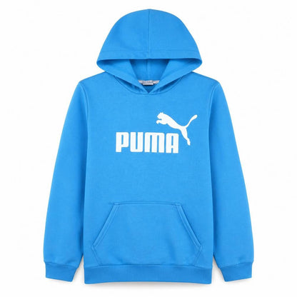 Puma Boys Blue Pullover Hoodie 12-13 Years Regular Fit Fleece Sweatshirt