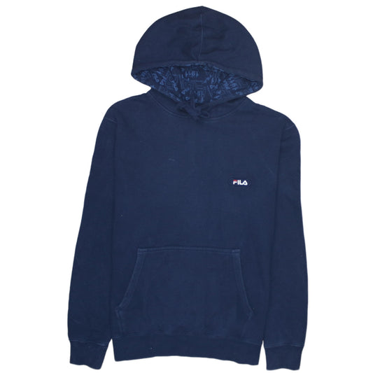 Mens UK Size S FILA Blue Pullover Hoodie