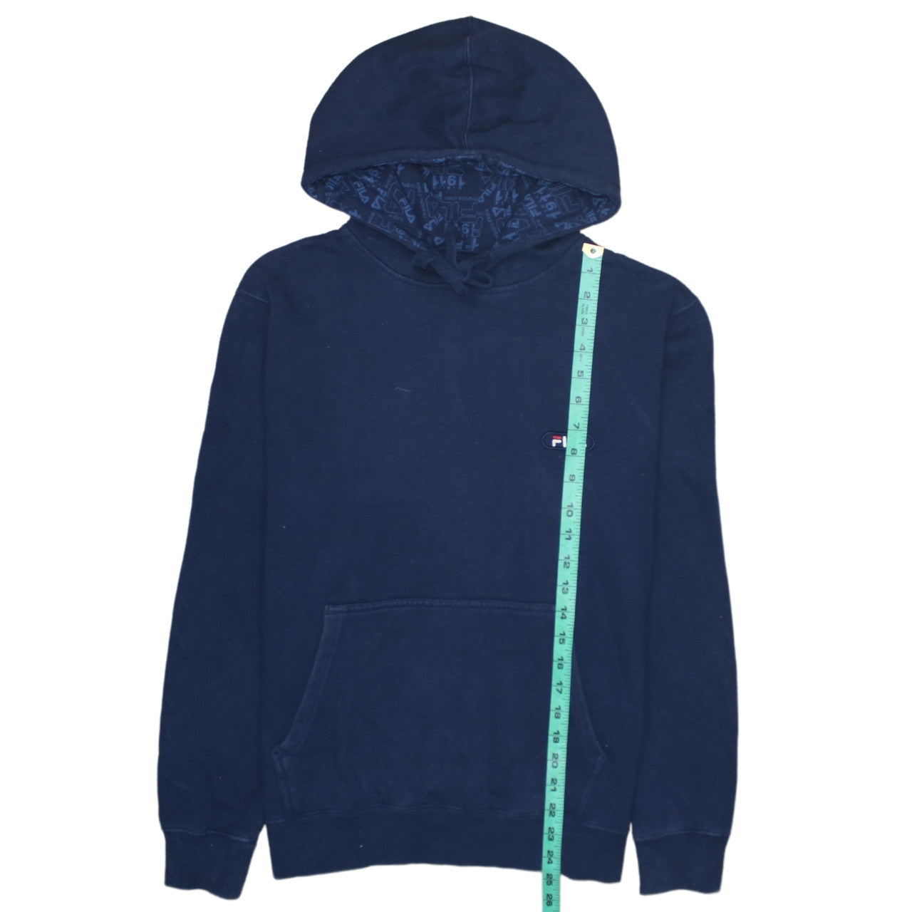 Mens UK Size S FILA Blue Pullover Hoodie