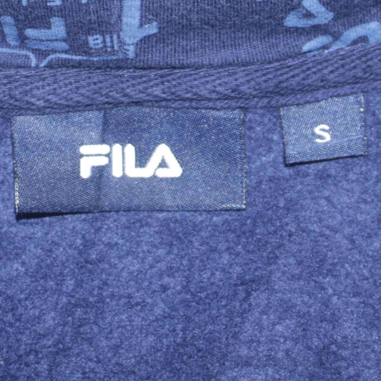 Mens UK Size S FILA Blue Pullover Hoodie
