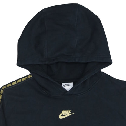 Nike Unisex Kids Black XL Pullover Hoodie with Logo Trim