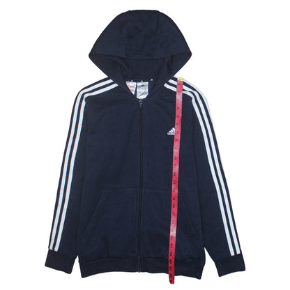 Adidas Boys Blue Full Zip Hoodie 13-14 Years Regular Fit Sportswear