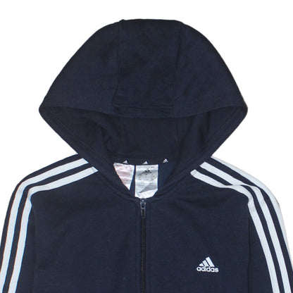 Adidas Boys Blue Full Zip Hoodie 13-14 Years Regular Fit Sportswear