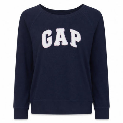 Gap Women Navy Blue Medium Pullover Sweatshirt with Logo