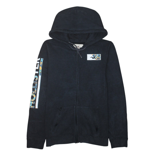 Mens UK Size L Hollister Black Full Zip Hoodie