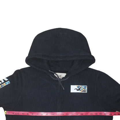 Mens UK Size L Hollister Black Full Zip Hoodie