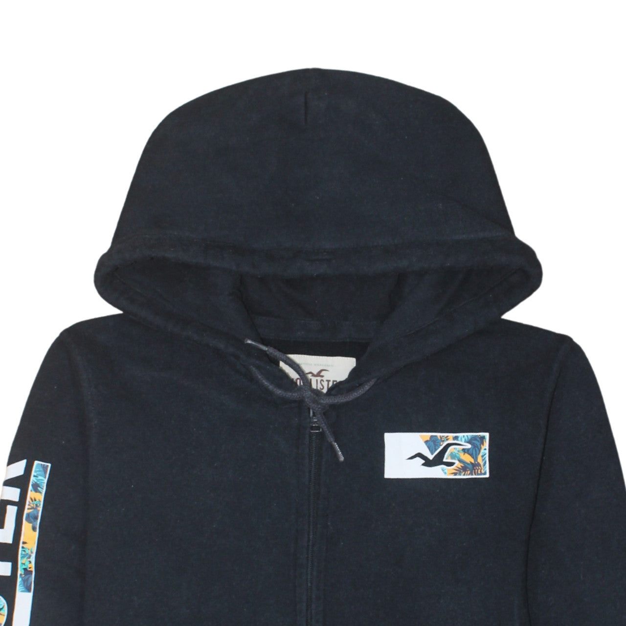 Mens UK Size L Hollister Black Full Zip Hoodie