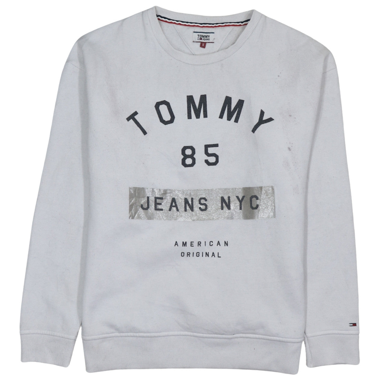 Womens UK Size S Tommy Jeans White Pullover Sweatshirt