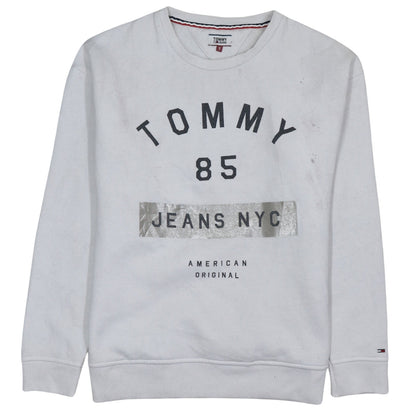 Womens UK Size S Tommy Jeans White Pullover Sweatshirt