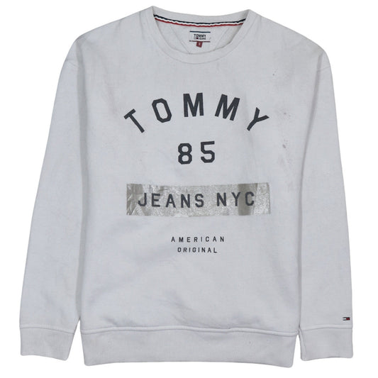 Womens UK Size S Tommy Jeans White Pullover Sweatshirt