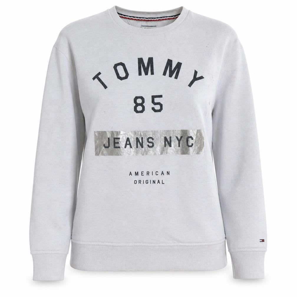 Womens UK Size S Tommy Jeans White Pullover Sweatshirt