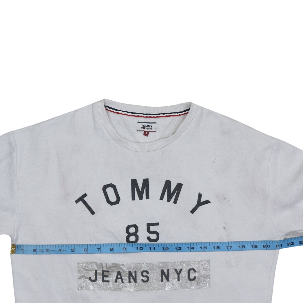 Womens UK Size S Tommy Jeans White Pullover Sweatshirt