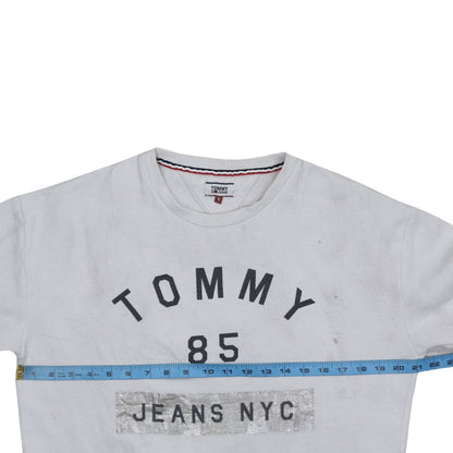 Womens UK Size S Tommy Jeans White Pullover Sweatshirt