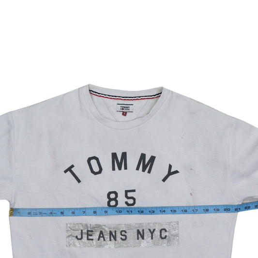 Womens UK Size S Tommy Jeans White Pullover Sweatshirt