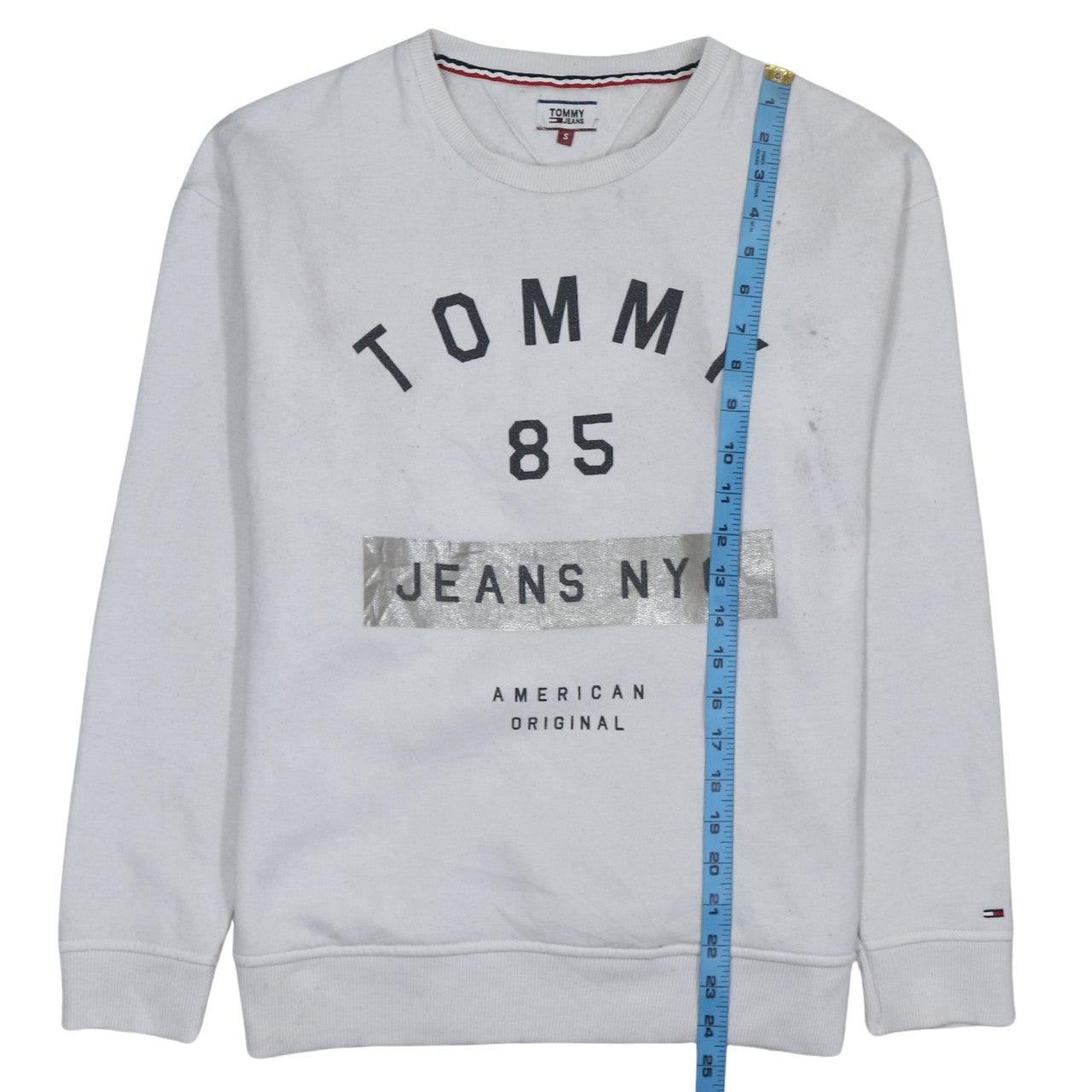 Womens UK Size S Tommy Jeans White Pullover Sweatshirt