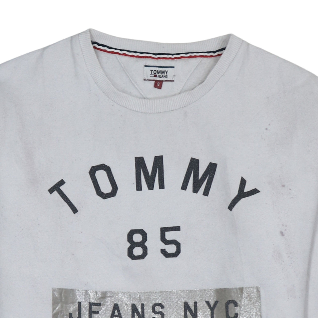 Womens UK Size S Tommy Jeans White Pullover Sweatshirt