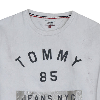 Womens UK Size S Tommy Jeans White Pullover Sweatshirt