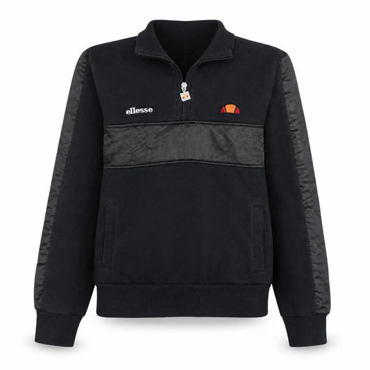 Front view of Ellesse women’s black, size UK 6, 1/4 zip pullover sweatshirt