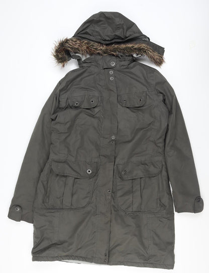 Womens UK Size XL Trespass Green Parka Coat