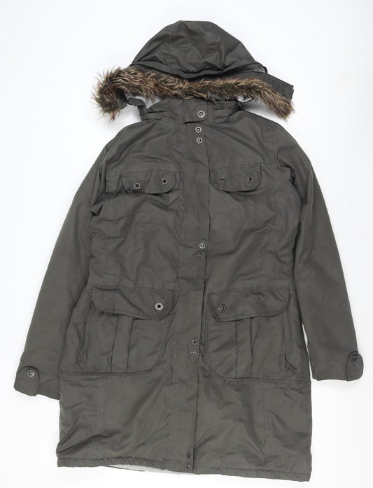 Womens UK Size XL Trespass Green Parka Coat