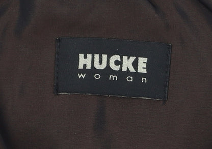 Hucke Women Brown Quilted Mid-Length Jacket Size 16