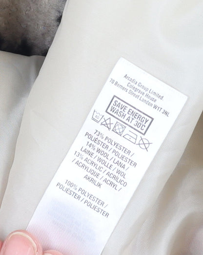 Womens UK Size 12 Dorothy Perkins Beige Overcoat