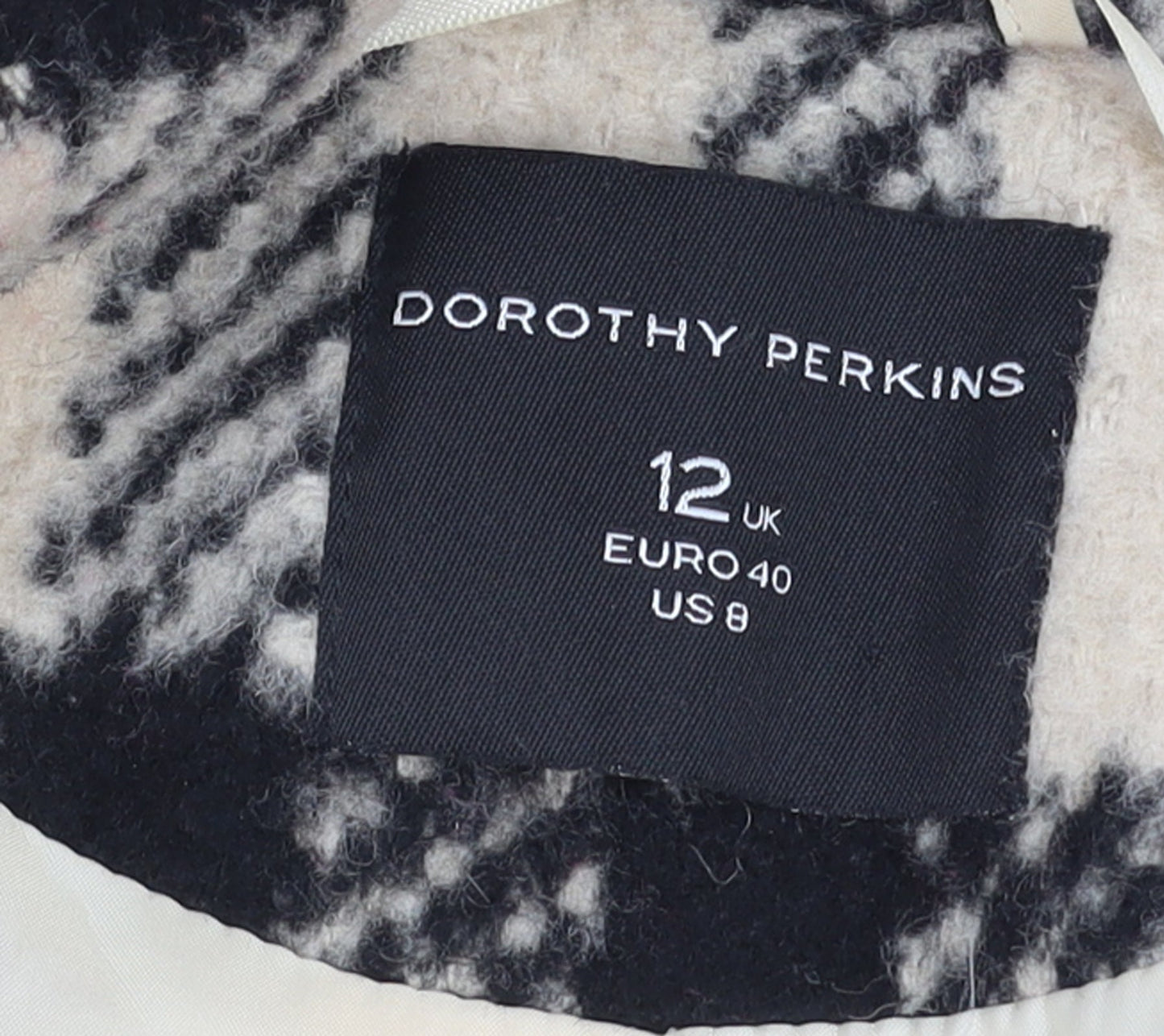 Womens UK Size 12 Dorothy Perkins Beige Overcoat