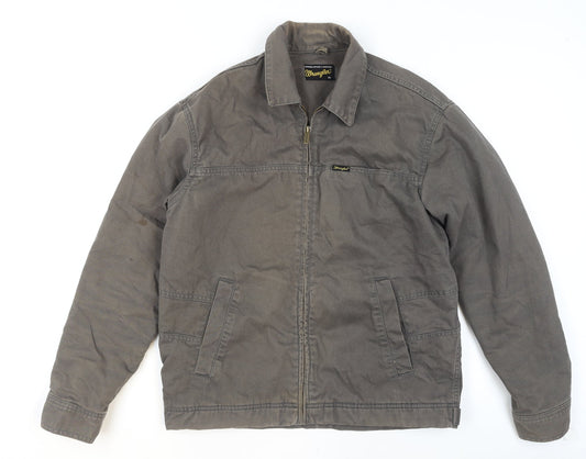 Wrangler Men's Grey Cotton Full Zip Workwear Jacket M