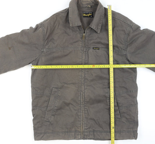 Wrangler Men's Grey Cotton Full Zip Workwear Jacket M