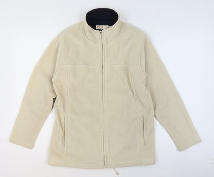 EWM Women’s Beige Fleece Full Zip Jacket Size 10 Regular Fit