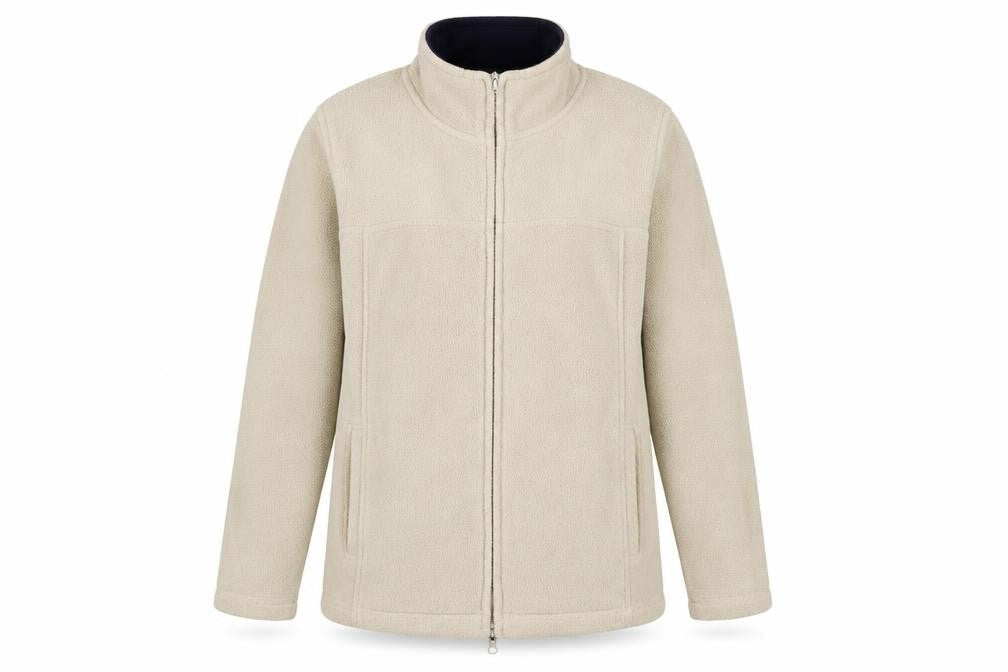 EWM Women’s Beige Fleece Full Zip Jacket Size 10 Regular Fit