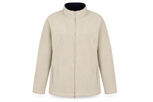 EWM Women’s Beige Fleece Full Zip Jacket Size 10 Regular Fit