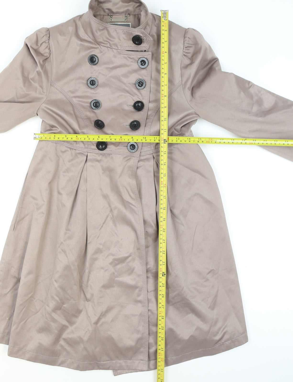 Womens UK Size 8 Lipsy Beige Trench Coat