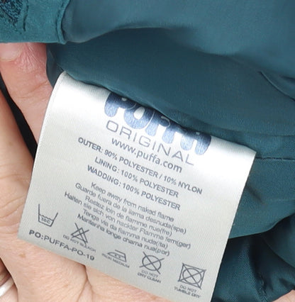 Womens UK Size 14 Puffa Green Puffer Jacket