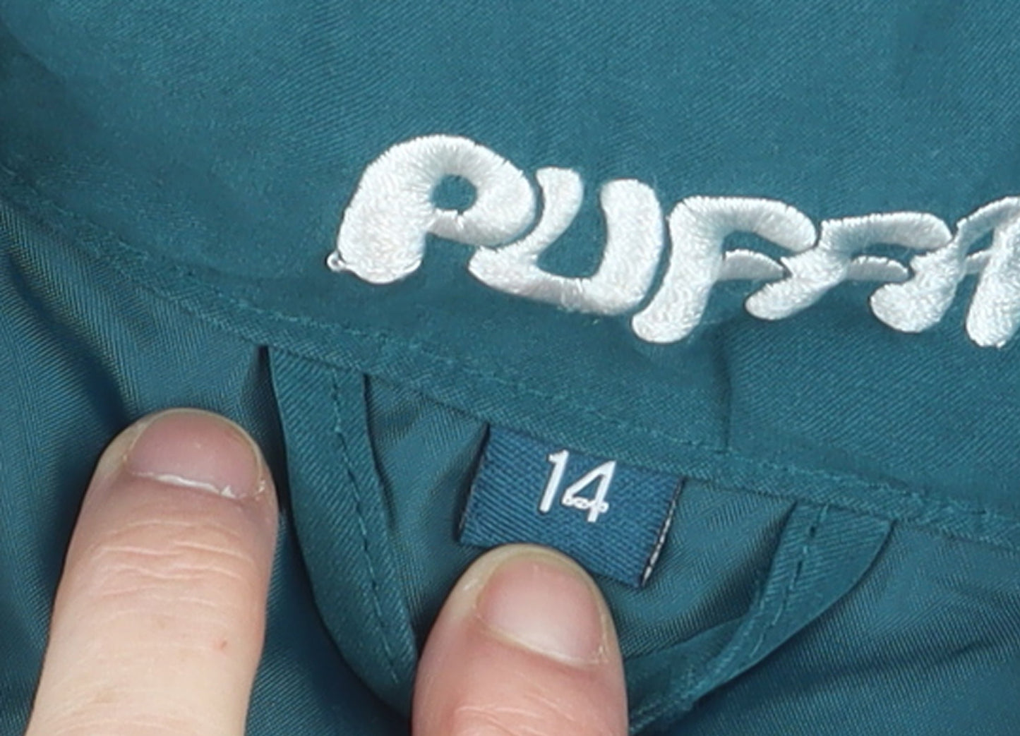 Womens UK Size 14 Puffa Green Puffer Jacket