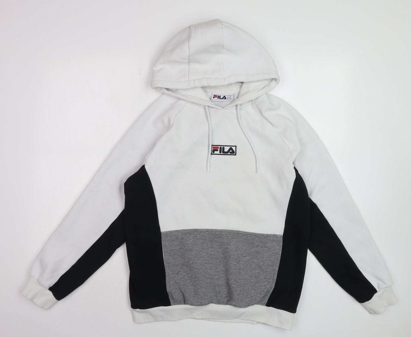 Mens UK Size M FILA White Pullover Hoodie