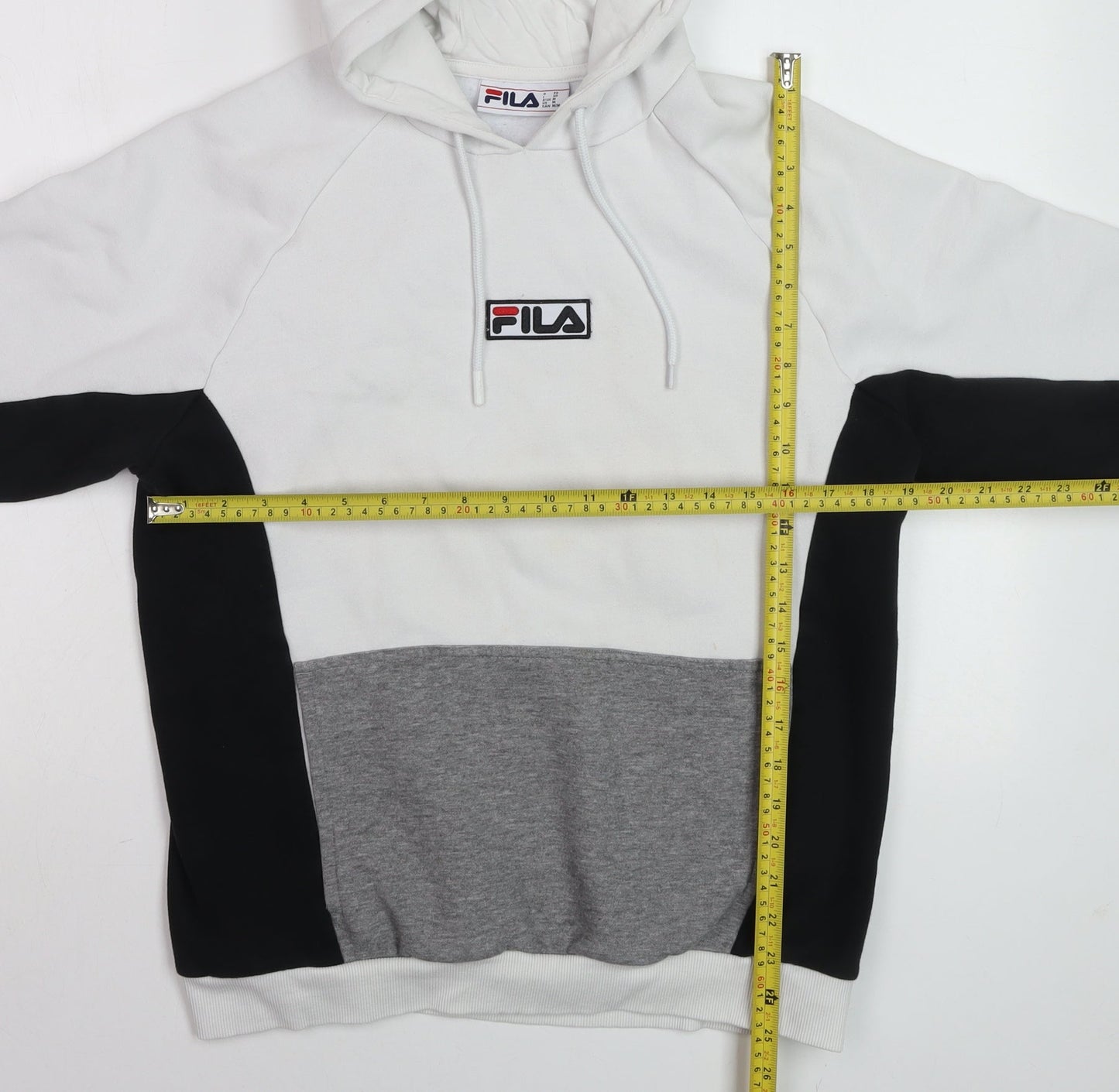 Mens UK Size M FILA White Pullover Hoodie