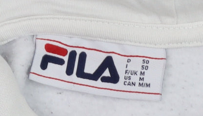 Mens UK Size M FILA White Pullover Hoodie